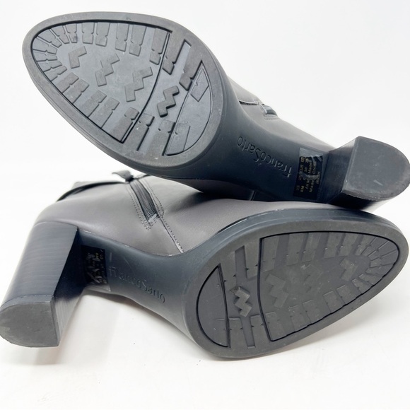 FRANCO SARTO GRAY FAUX LEATHER SIDE ZIP BOOTIES WITH BUCKLE IRISH WOMENS 8 NEW - Picture 7 of 9